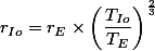 r_{Io} = r_{E} \times \left({\dfrac{T_{Io}}{T_E}}\right)^{\frac{2}{3}}